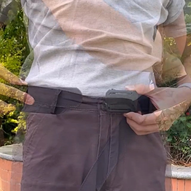 Clicking the Ironsworth belt snug at the waist